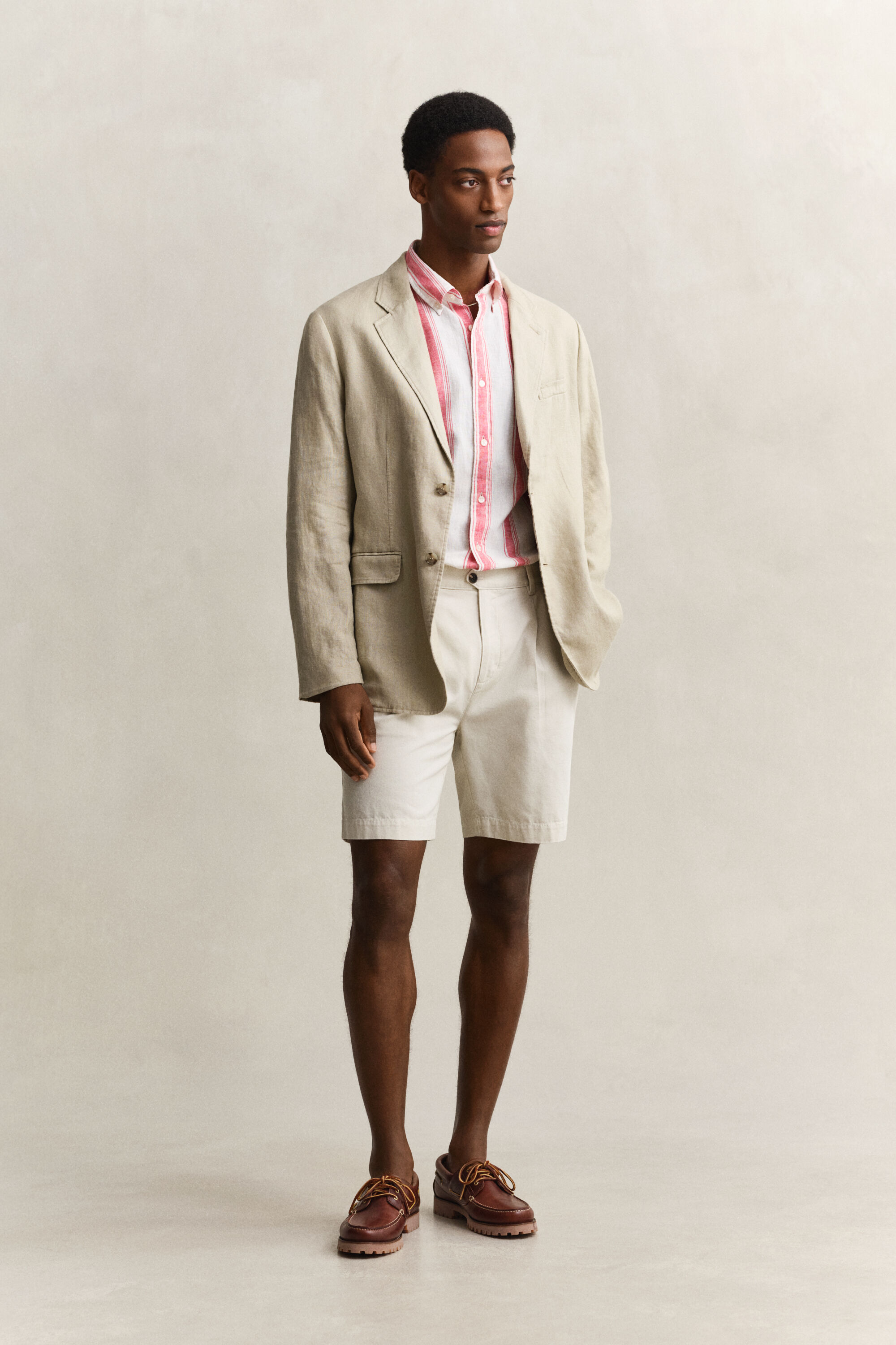 Gestreiftes Hemd aus Leinenmix