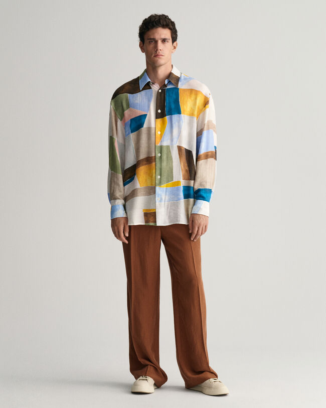 Relaxed Fit Seiden Anzughose