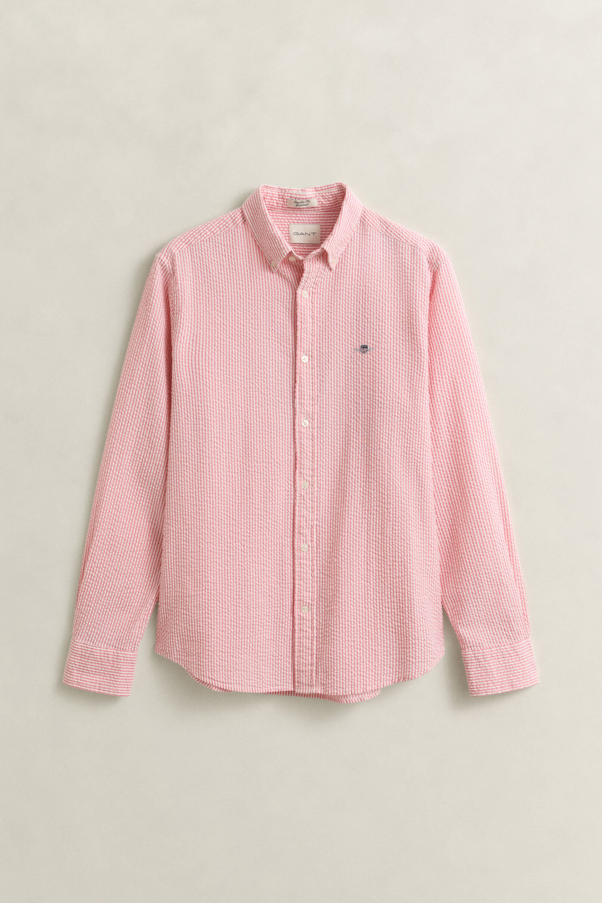 Regular Fit Seersucker Hemd mit Streifen