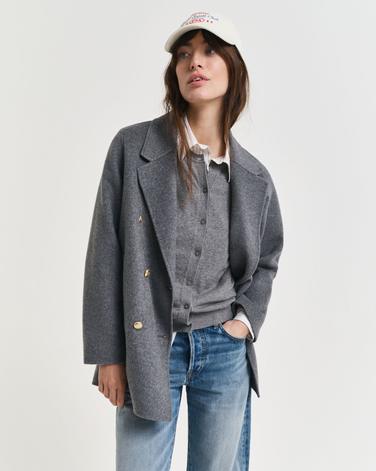 Caban in handgenähter Optik