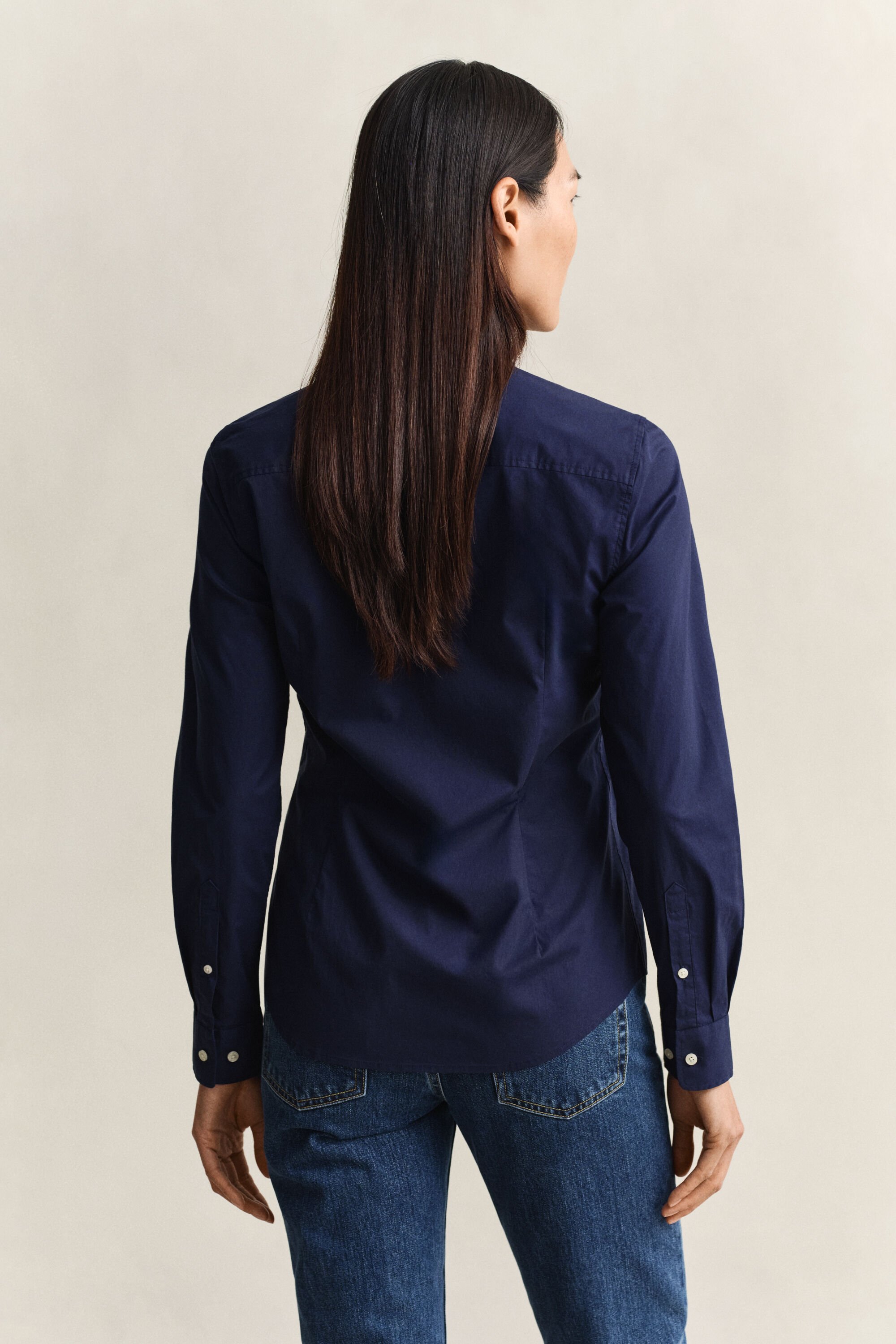 Slim Fit Popeline Bluse