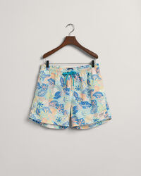 Classic Fit Badeshorts mit tropischem Print