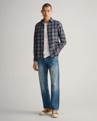 Slim Fit Kariertes Twillhemd