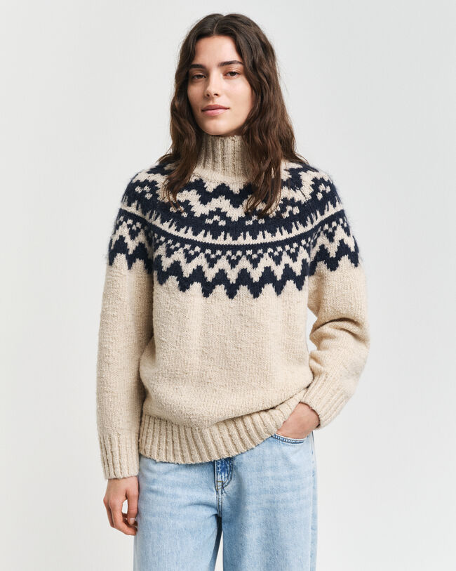 Fair Isle Stehkragenpullover