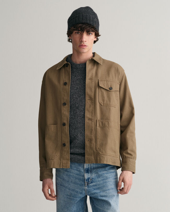 Hemdjacke aus gebürstetem Twill