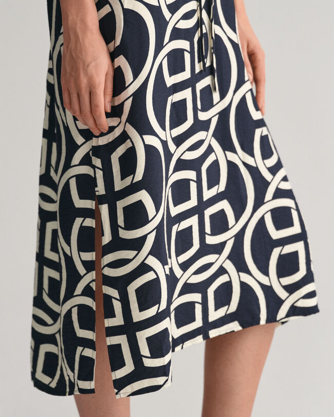 Monogram Kurzarm-Kaftan mit Print