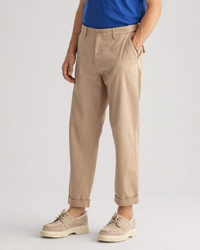 Tapered Chinohose aus Baumwolle
