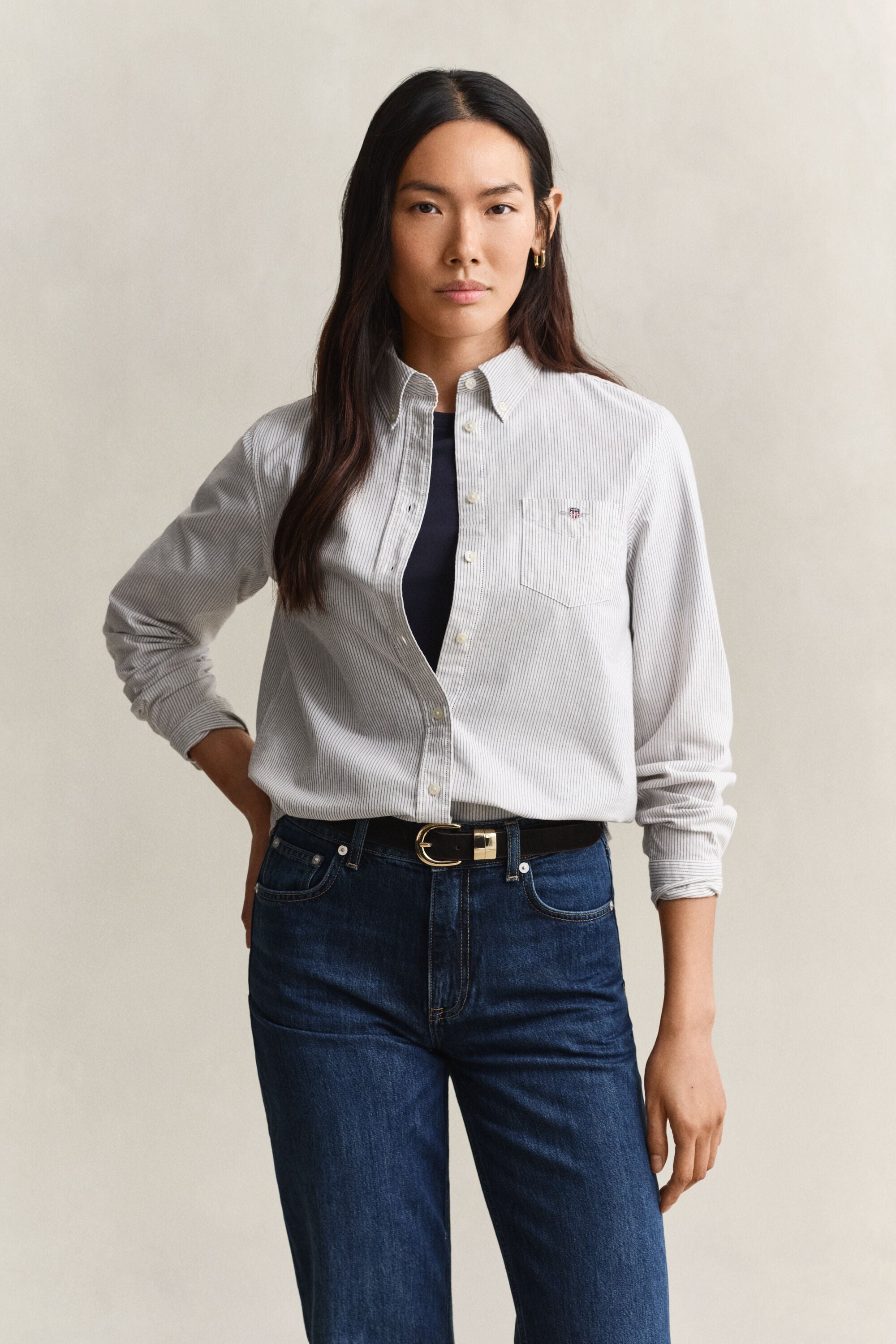 Classic Oxford-Bluse mit Streifen