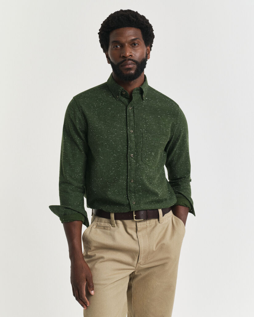 Regular Fit Flanellhemd mit Noppengarn