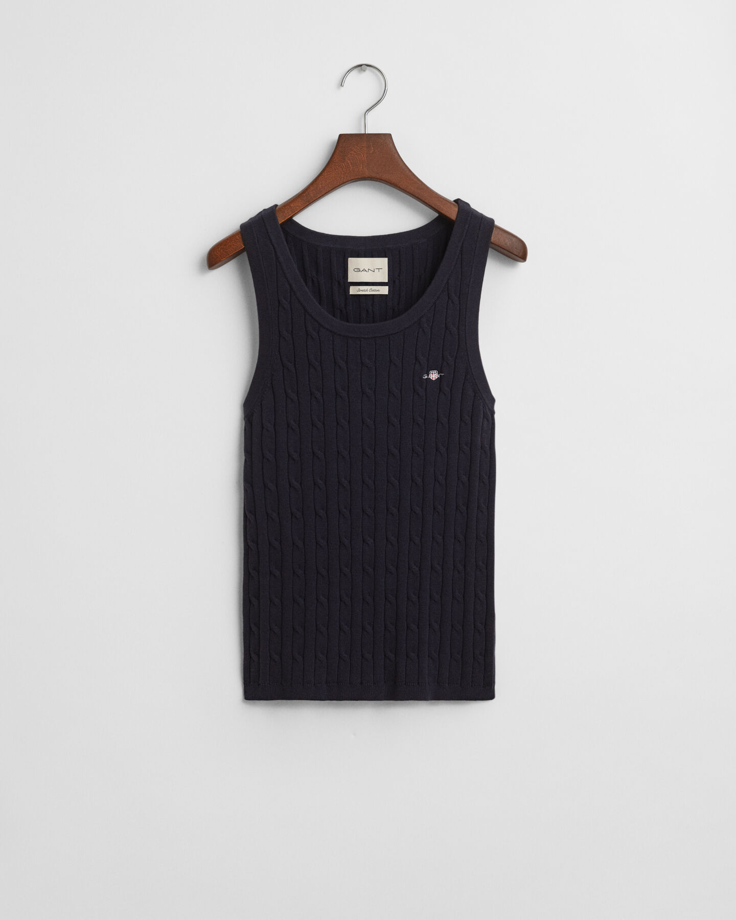 Tanktop aus Stretch-Baumwolle mit Zopfmuster