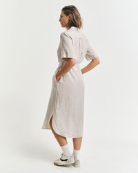 Kurz&auml;rmeliges Hemdblusenkleid aus Leinen