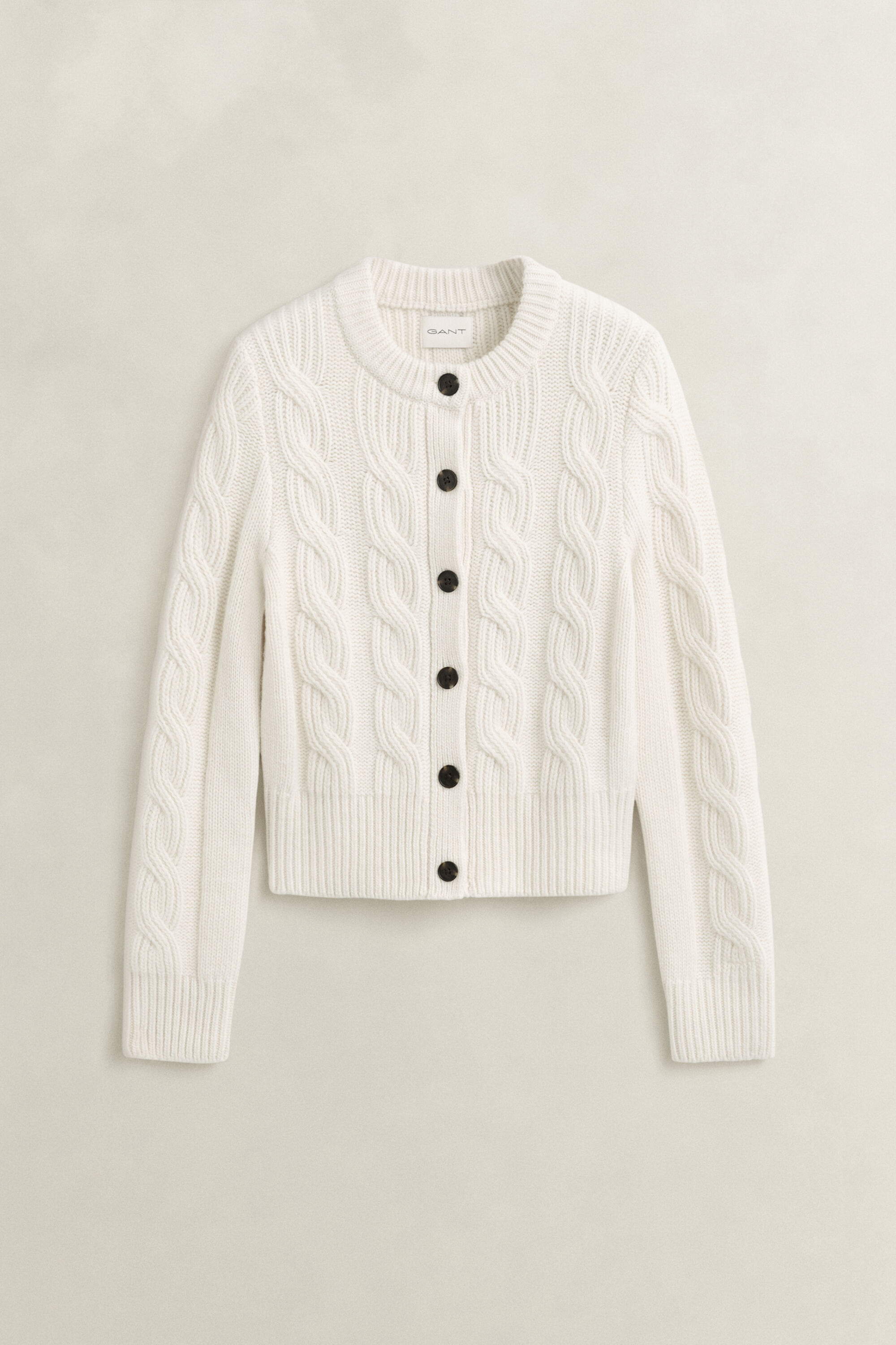 Wool Blend Cable Knit Cardigan
