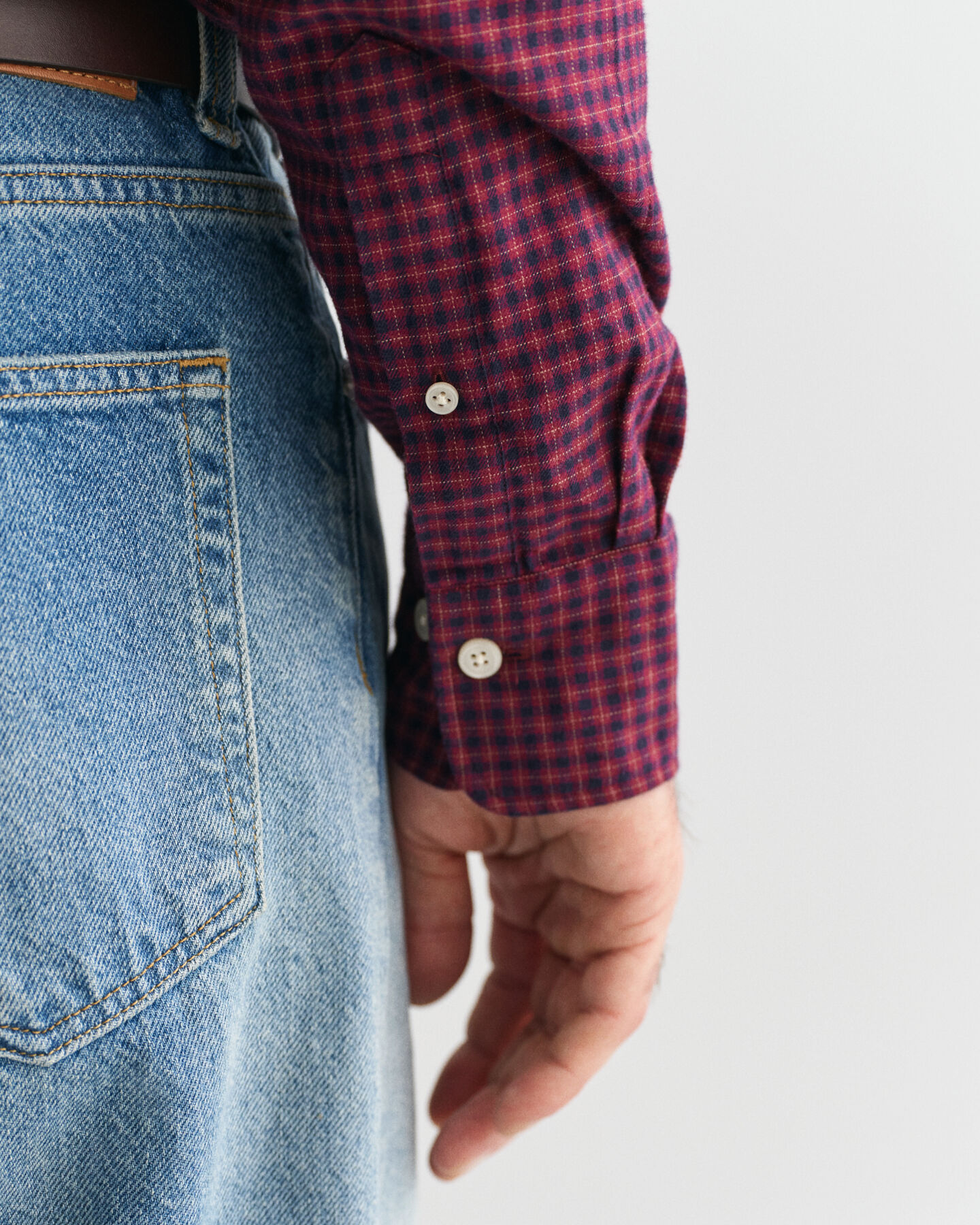 Regular Fit Flanell Hemd mit Mini-Karomuster