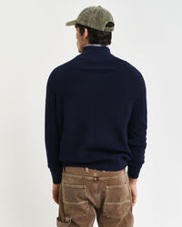 Gerippter Troyer aus Baumwoll-Woll-Gemisch