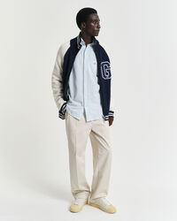 Regular Fit Baumwoll Leinen Hemd mit Streifen