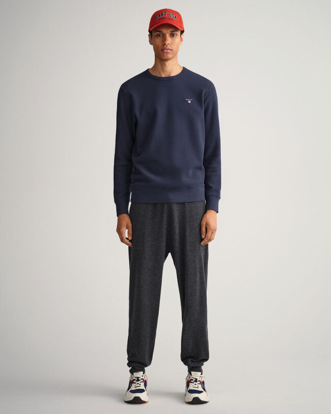 Rundhals-Sweatshirt mit Waffelstruktur