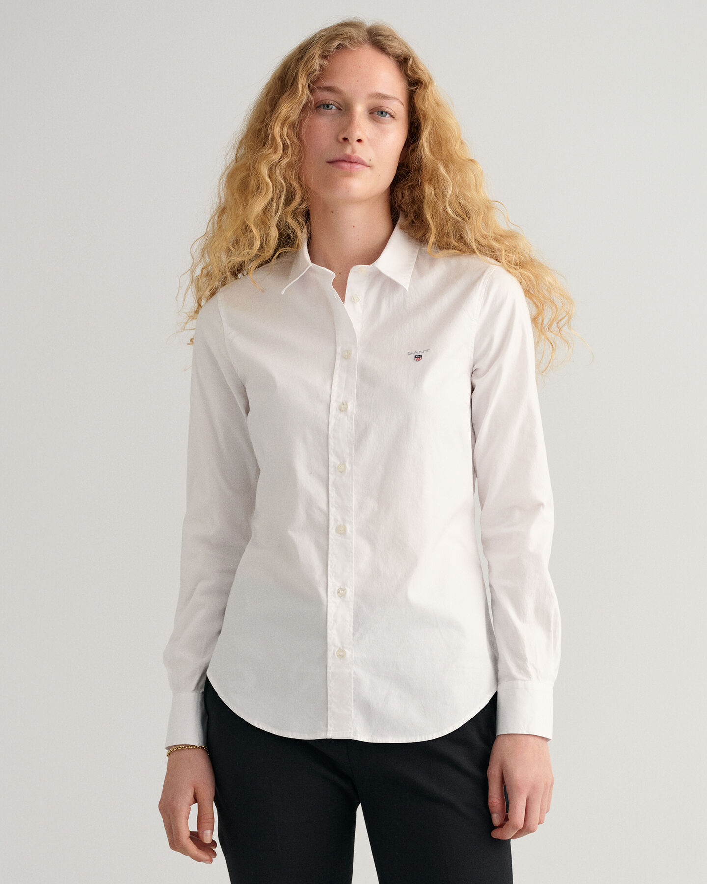 Stretch Oxford-Bluse