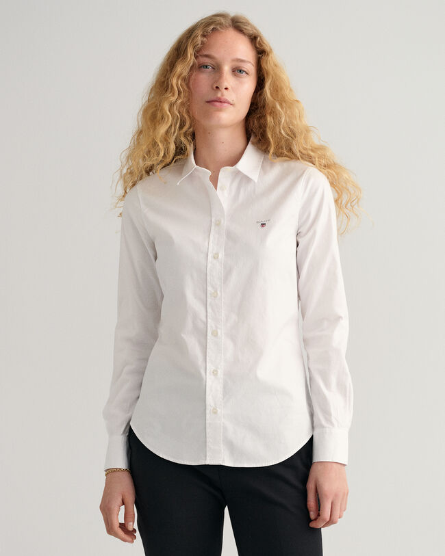 Stretch Oxford-Bluse