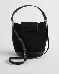 Bucket Beuteltasche aus Veloursleder