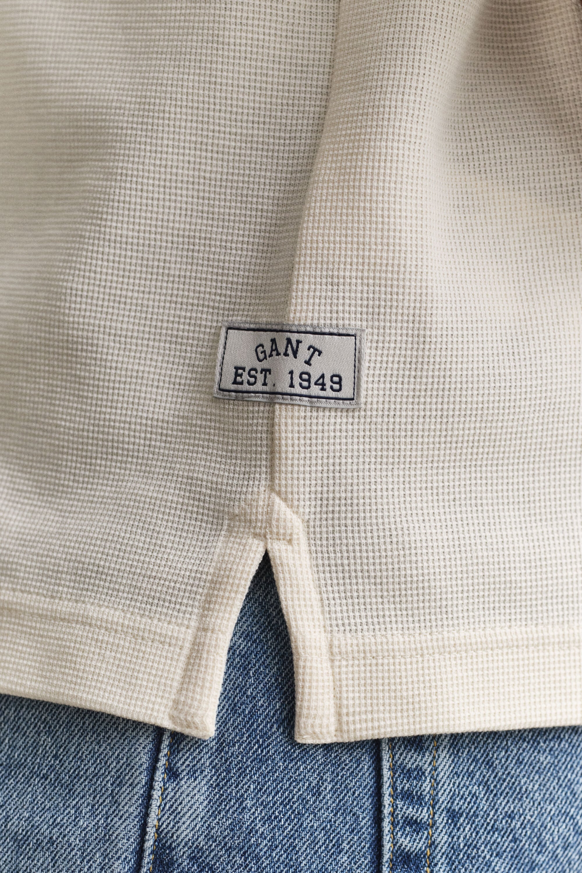 Poloshirt mit Waffelstruktur
