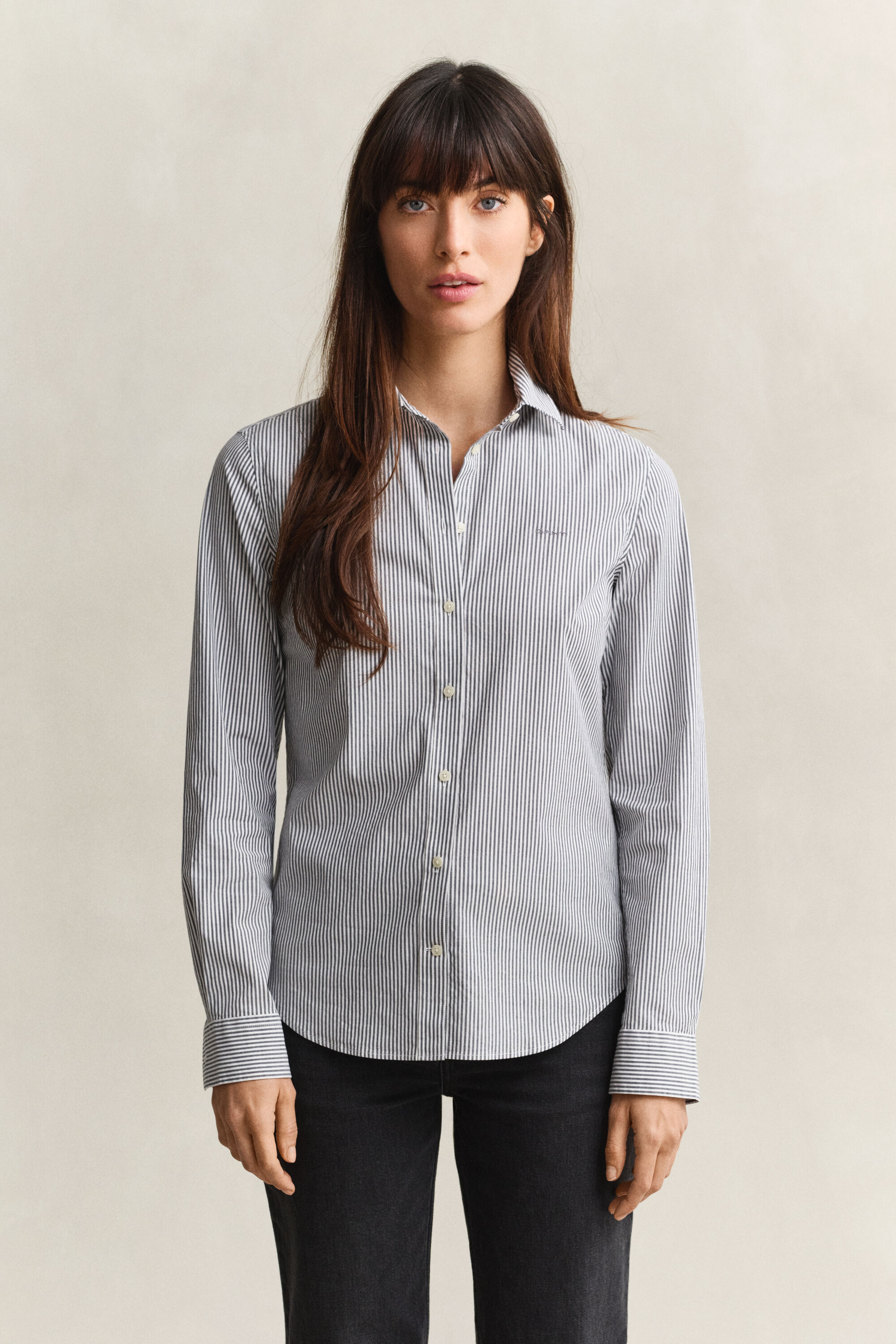 Chemise en popeline à rayures