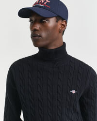 Zopfstrick Rollkragenpullover aus Baumwolle