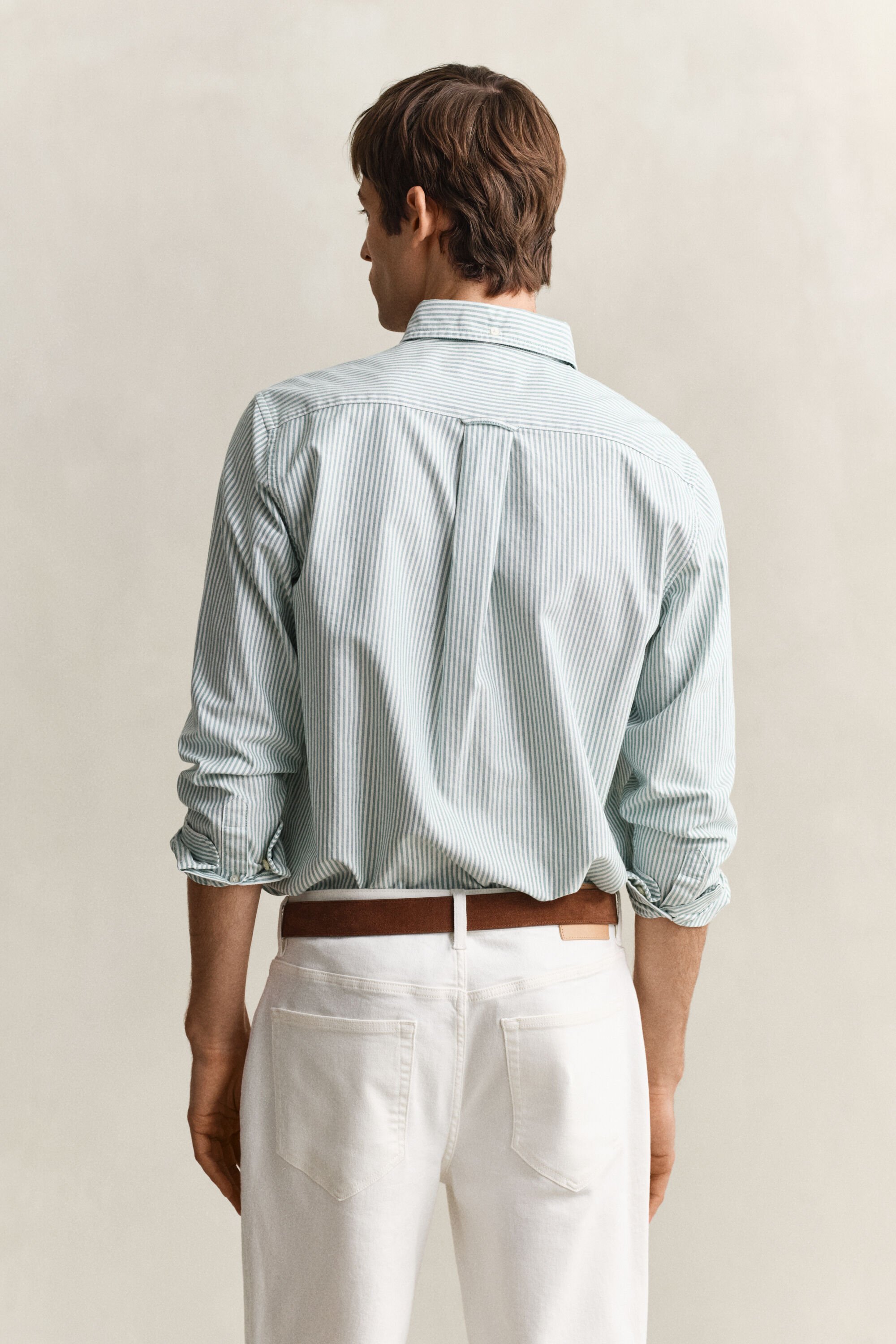 Chemise en coton Oxford classique à rayures Banker