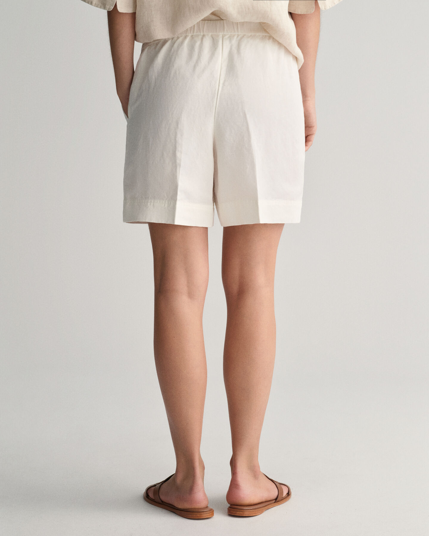 Relaxed Fit Leinenmix Pull-On Shorts