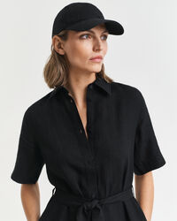 Kurz&auml;rmeliges Hemdblusenkleid aus Leinen