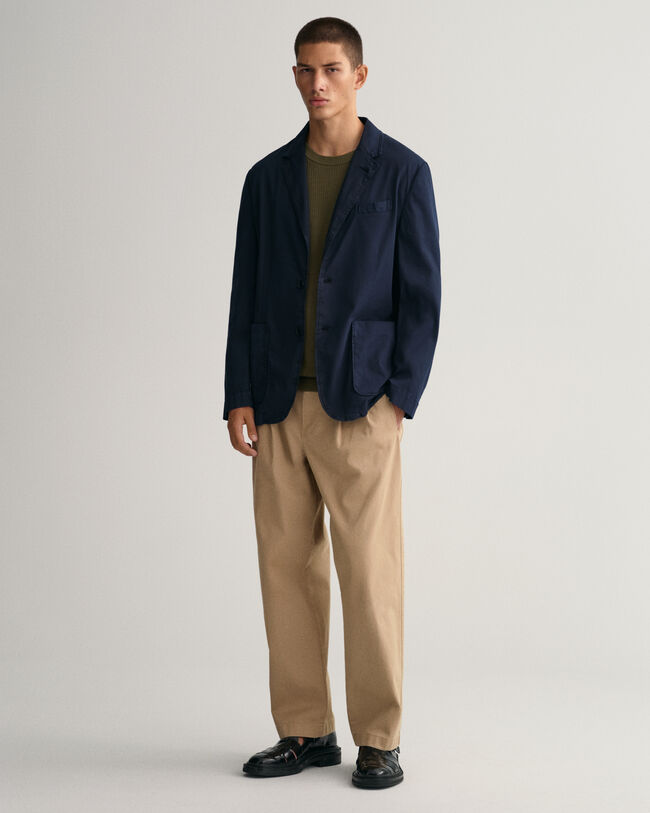 Textured Baumwoll Rundhalspullover