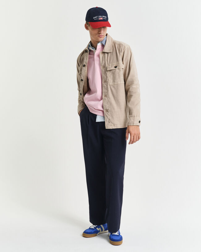 Regular Fit Hemdjacke aus Baumwolle und Leinen