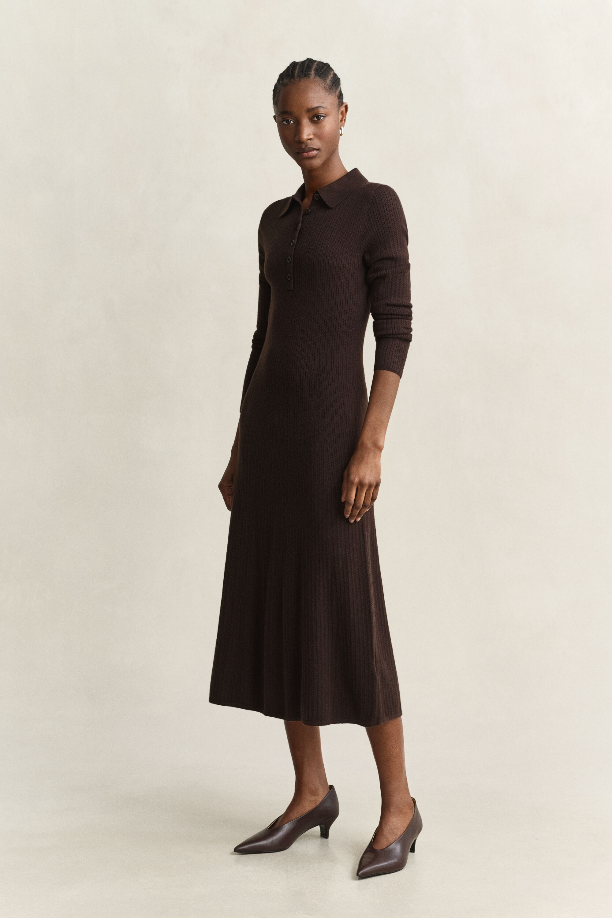 Robe en maille torsadée