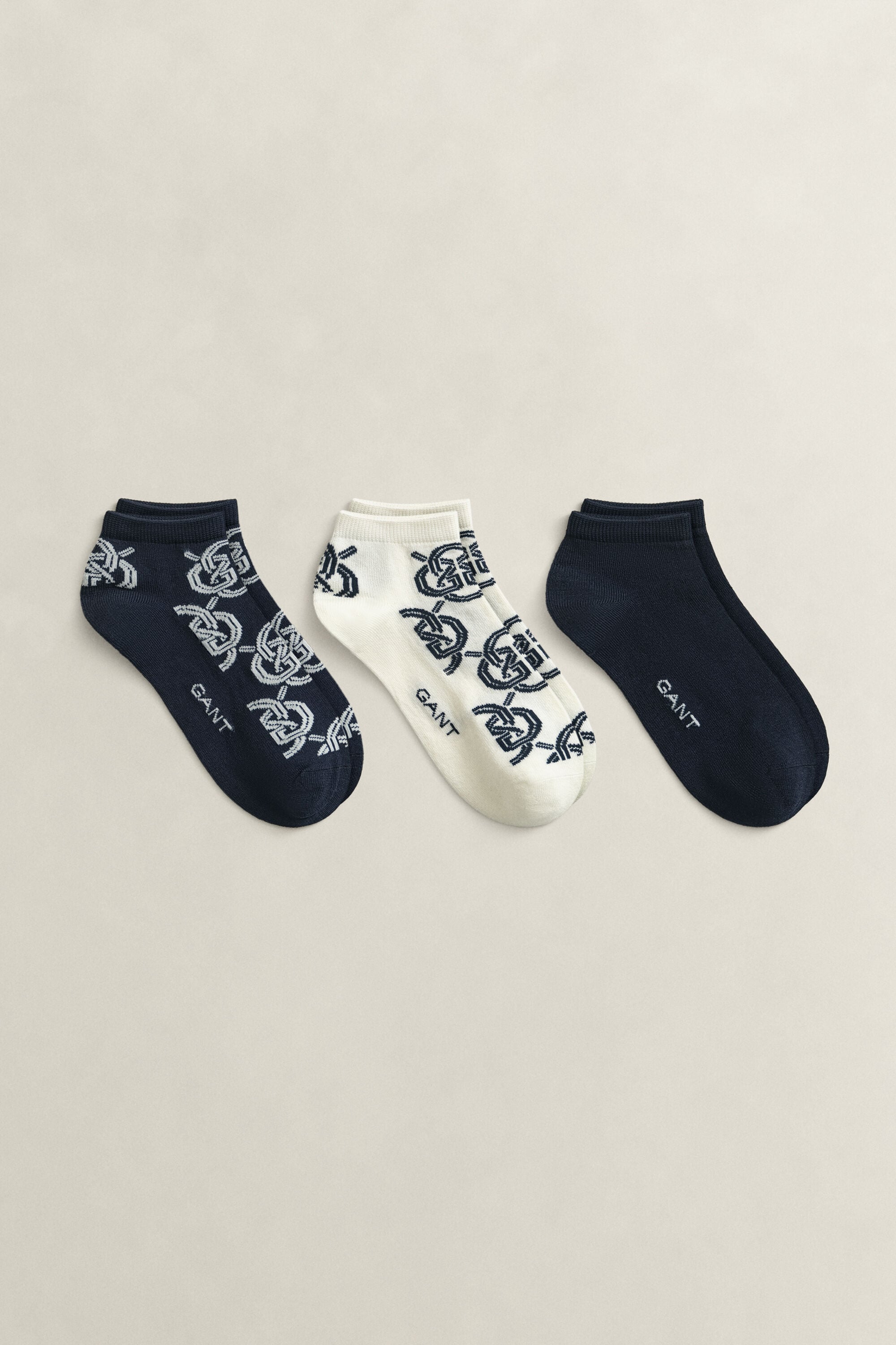 3-Pack Monogram Ankle Socks
