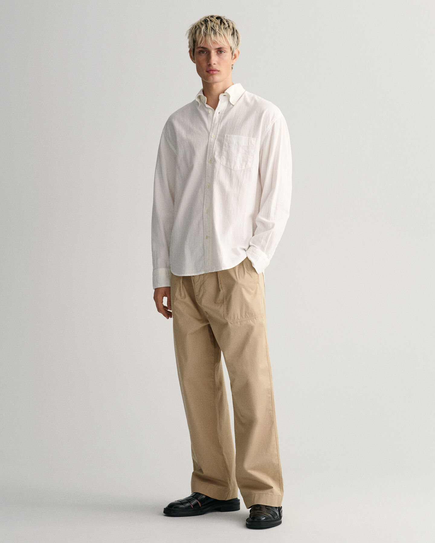 Relaxed Fit Hemd mit Webstruktur