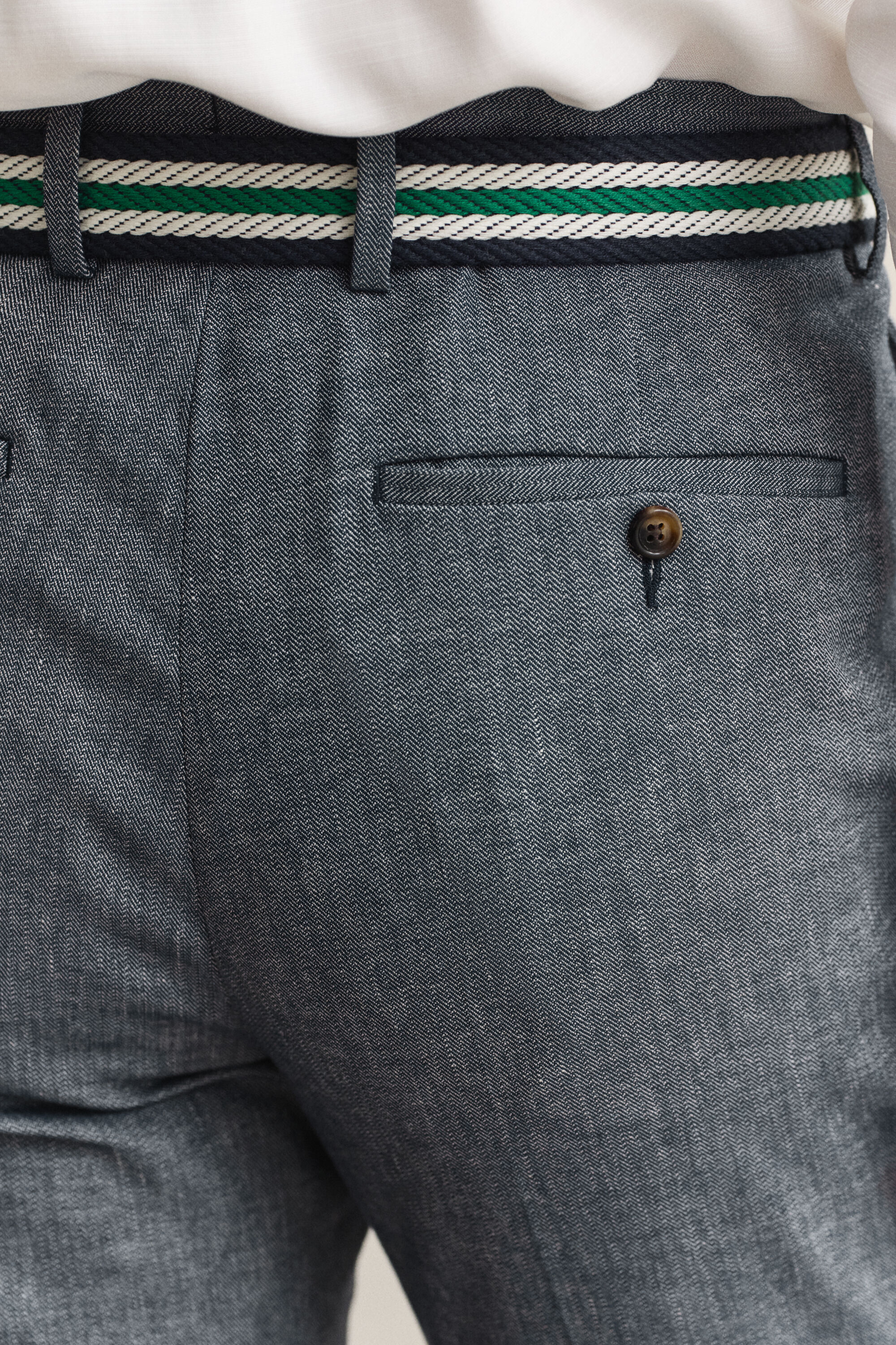 Pantaloni da abito con motivo a spina di pesce Indigo