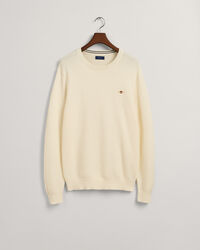 Textured Baumwoll Rundhalspullover