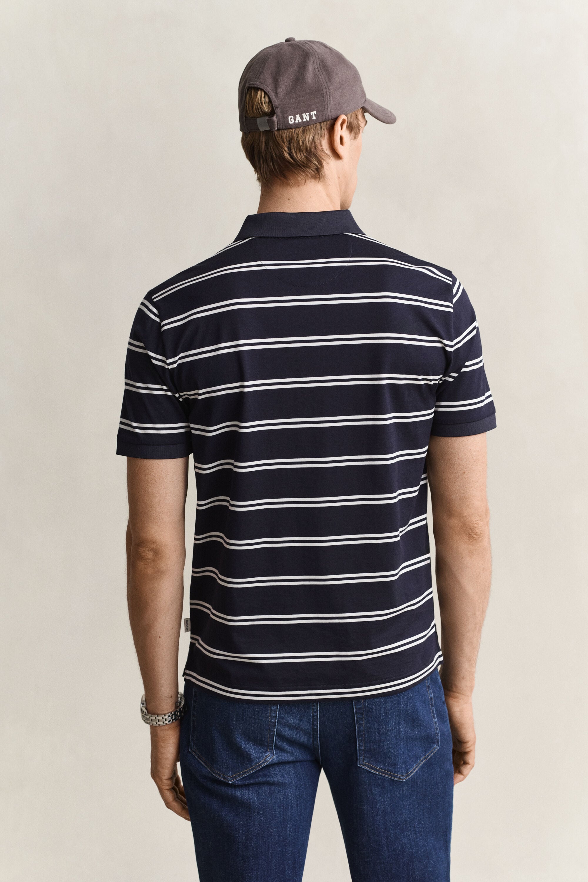 Polo a righe in cotone Pima