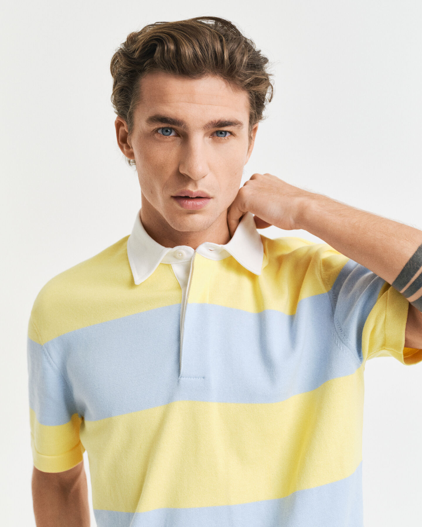 Poloshirt aus Baumwolle mit Streifen