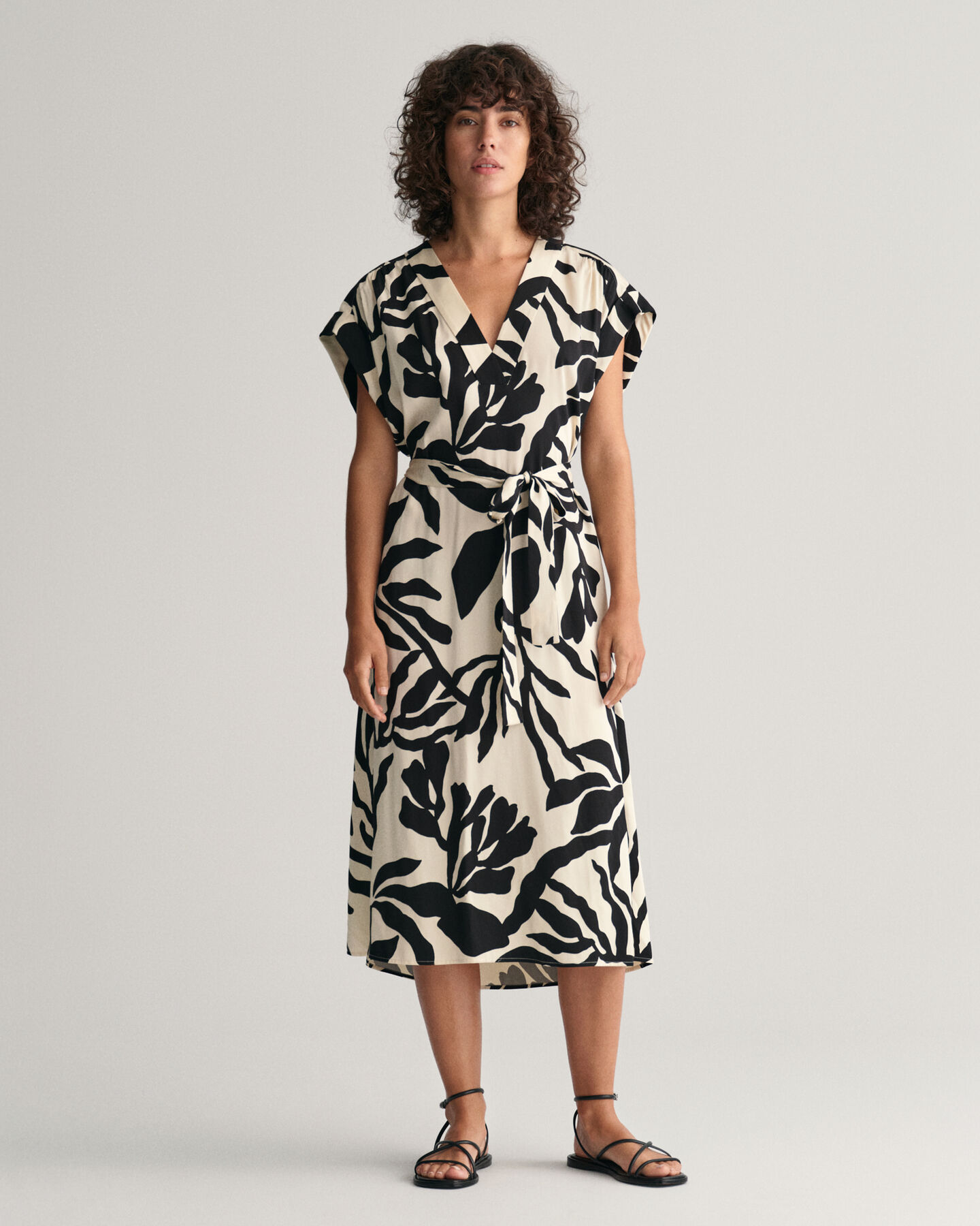 Palm Print Kurzarmkleid