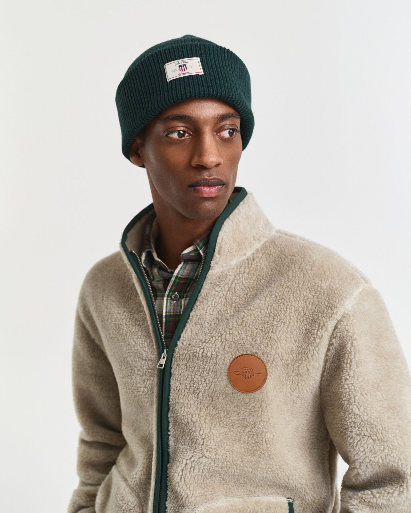 Gerippte Beanie aus Baumwollgemisch