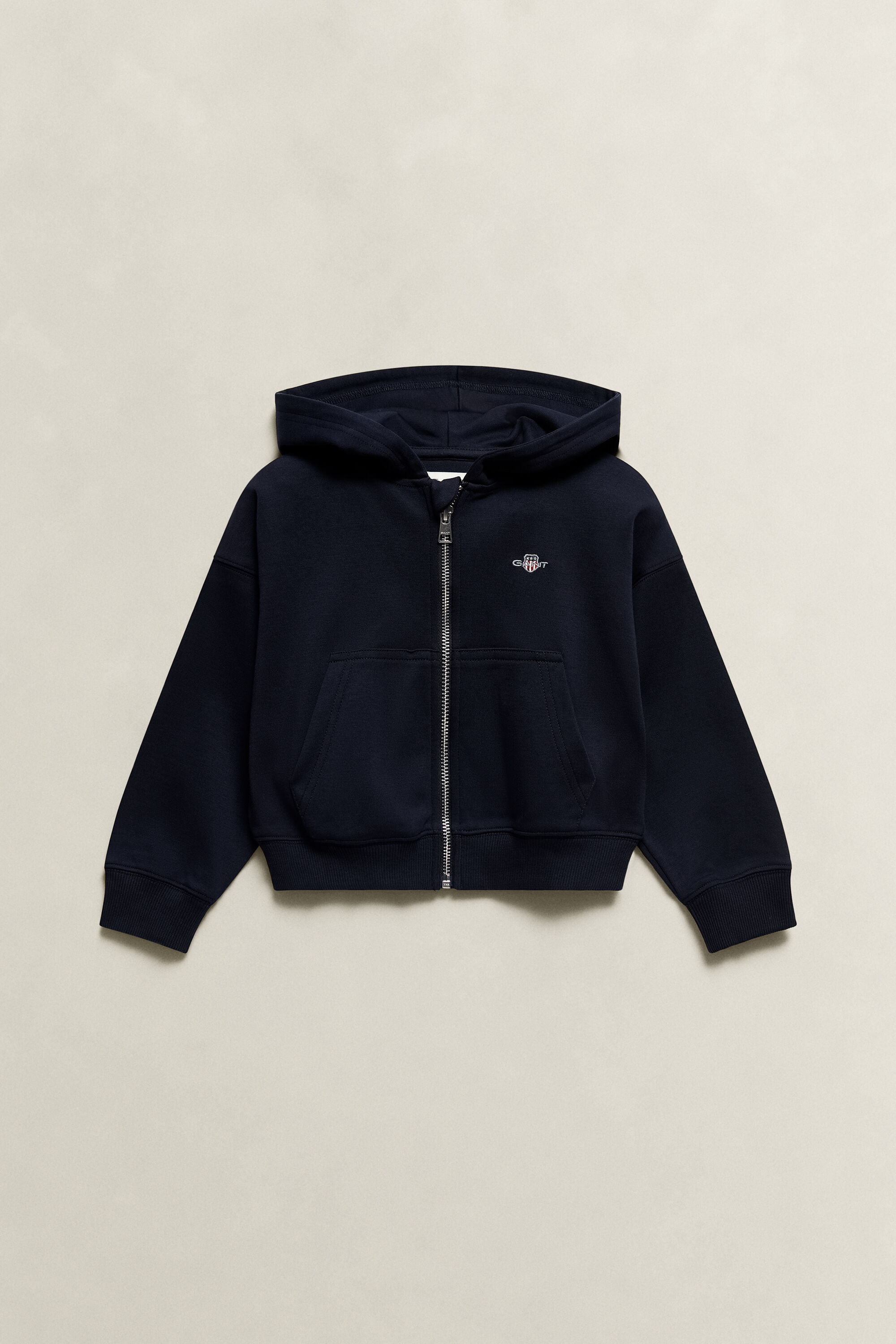 Felpa corta con cappuccio e zip Shield Girls