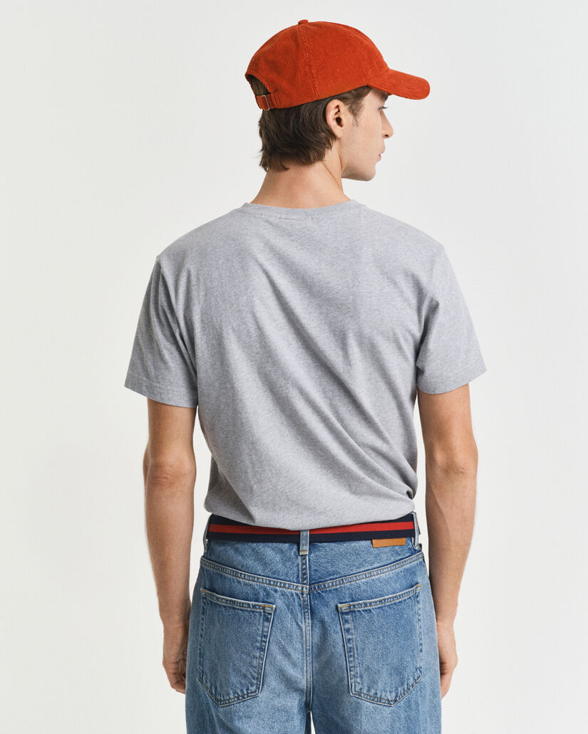 Slim Fit Shield T-Shirt mit V-Ausschnitt