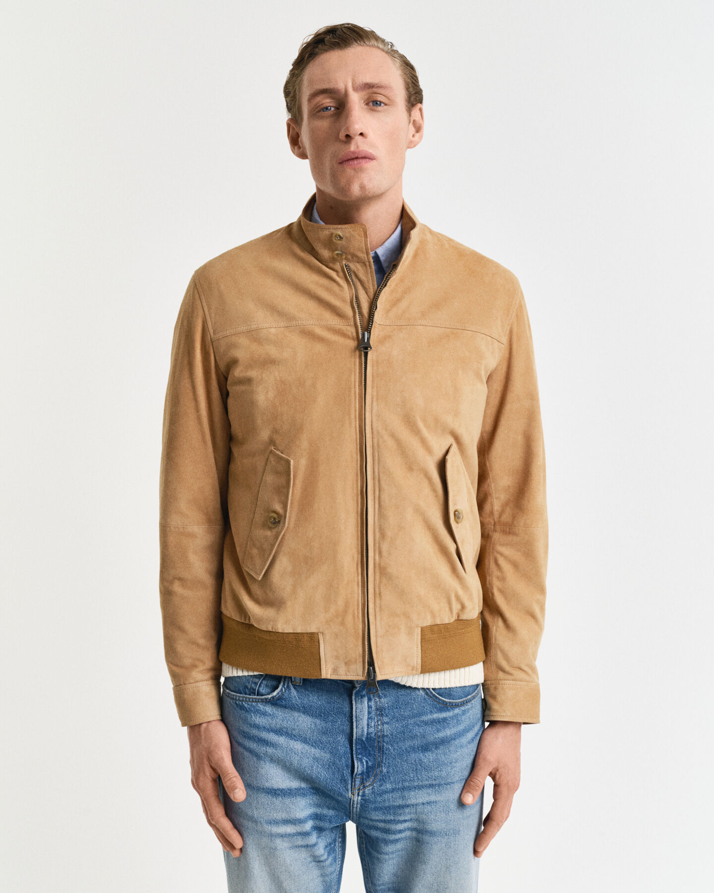 Harrington Jacke aus Veloursleder