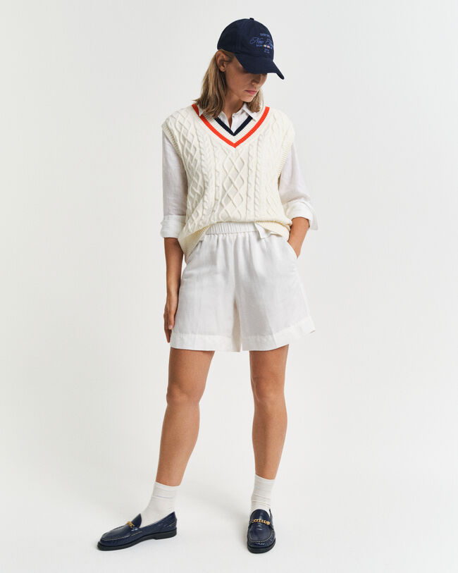 Relaxed Fit Leinenmix Pull-On Shorts