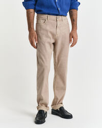 Regular Fit Jeans aus Baumwolle und Leinen