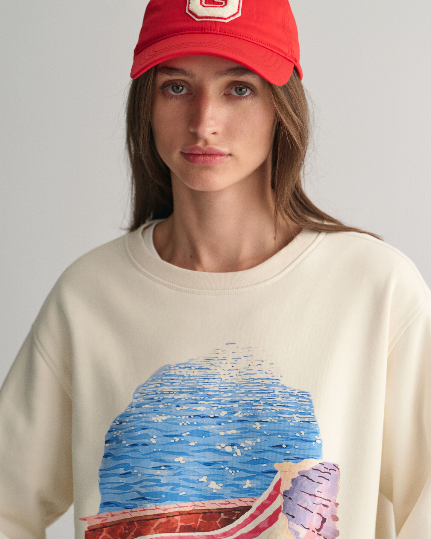 Scenery Print Rundhals-Sweatshirt