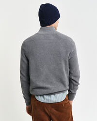 Gerippter Troyer aus Baumwoll-Woll-Gemisch