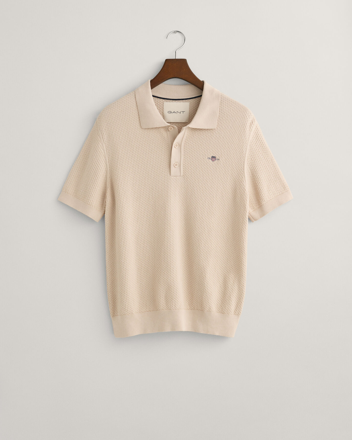 Strukturierter Polopullover aus Baumwolle