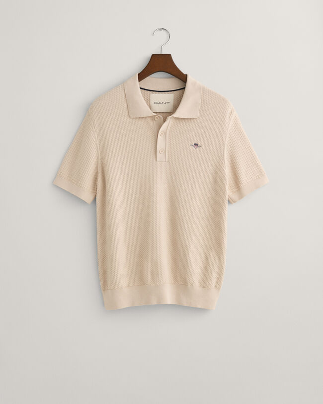 Strukturierter Polopullover aus Baumwolle