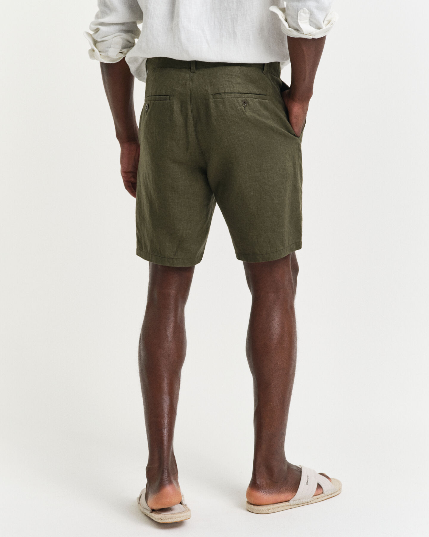 Relaxed Fit Leinen Shorts mit Kordelzug